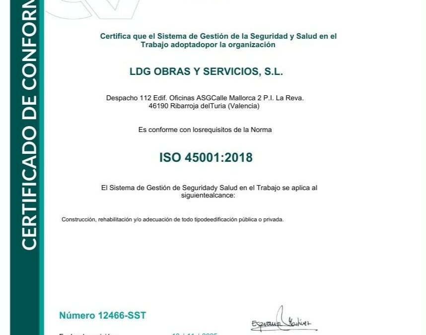 Certificación ISO 14001 obtenida